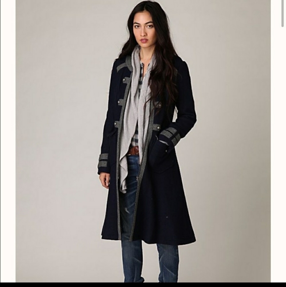 navy maxi coat
